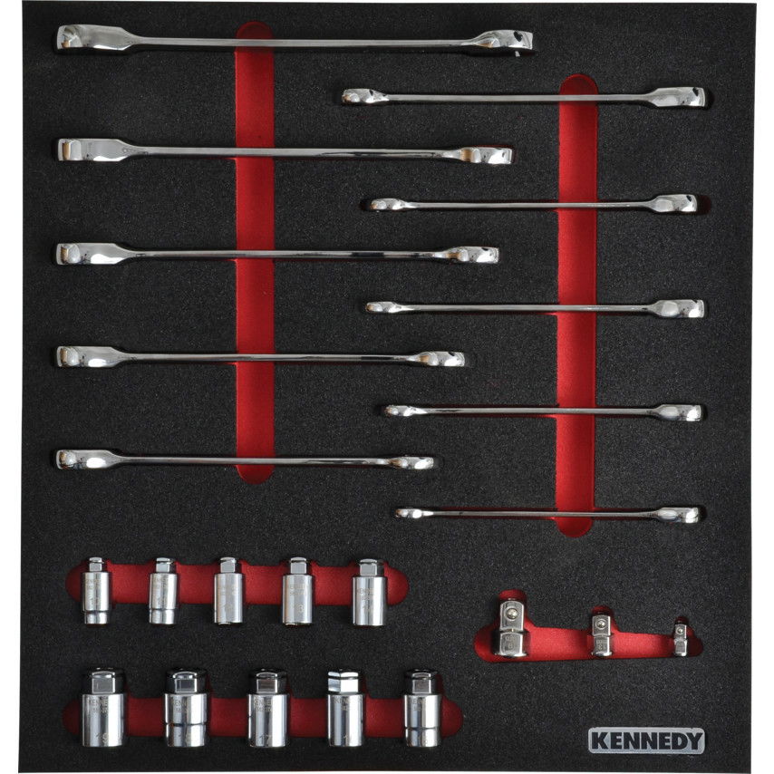 KENNEDY Racsnis hajtókar és dugókulcs készlet, 23 részes termék fő termékképe