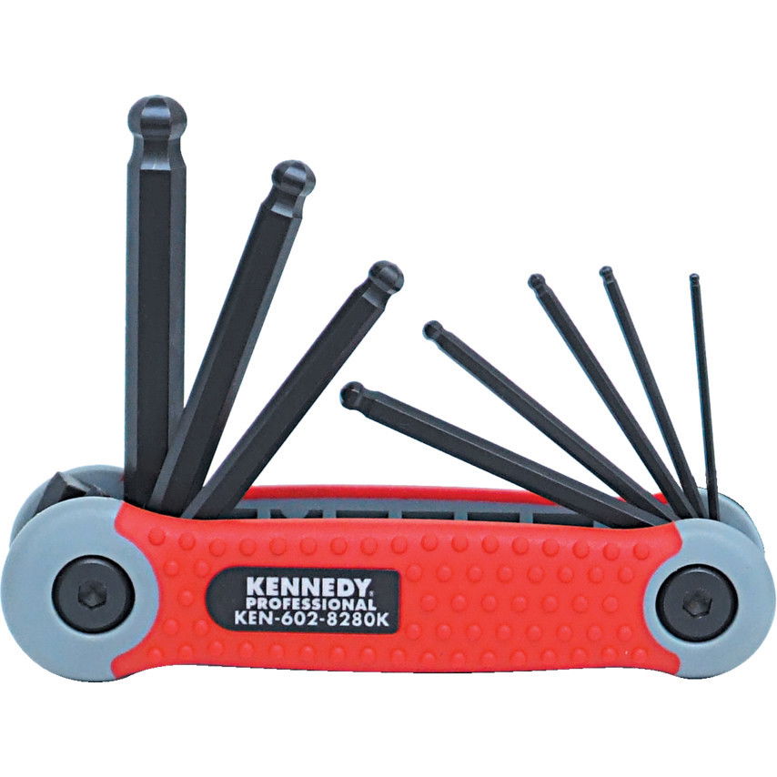 KENNEDY 1.5 - 8 mm Pro-Torq metrikus gömbvégű hatszögkulcs készlet, zsebkés típusú, 8 darabos termék fő termékképe
