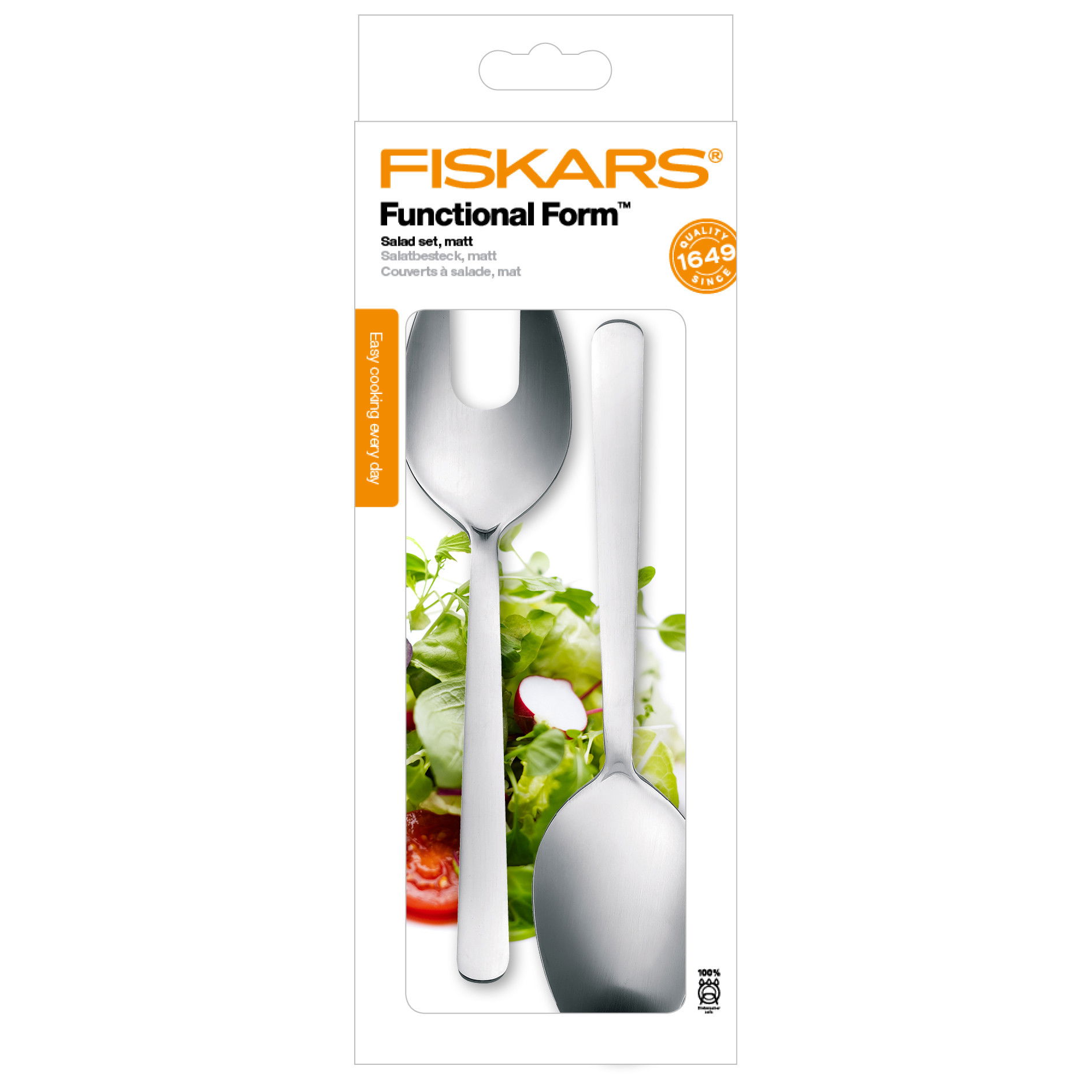 Fiskars Functional Form™ salátavilla és -kanál, matt, 2 db-os készlet termék fő termékképe