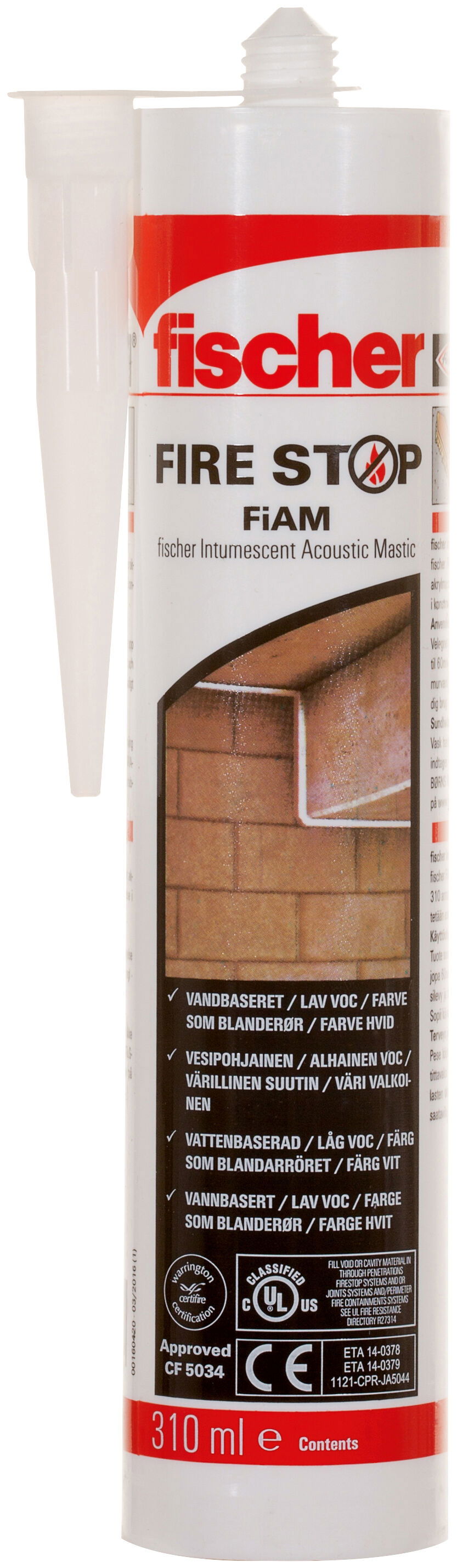 Fischer FiAM rugalmas tűzálló akusztikus paszta (ES/NL/PT/TR), 310 ml termék fő termékképe