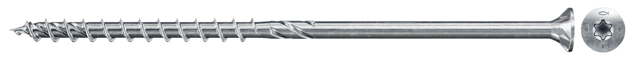 Fischer PowerFast FPF II CTP 8.0 x 300 BC 50 süllyesztett fejű, kékre horganyzott részmenetes szerkezetépítő csavar TX behajtással, 50 db/csomag termék fő termékképe