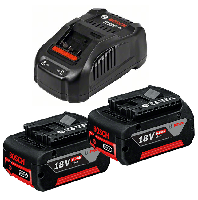Bosch GAL 1880 CV multivoltos gyorstöltő + 2 db GBA Li-ion akkumulátor, 18 V, 5.0 Ah termék fő termékképe